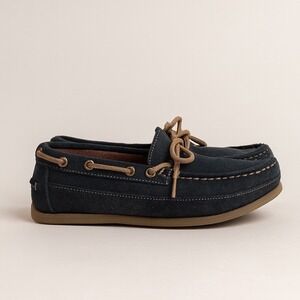 Florsheim Kids Navy Suede Moc Toe Driving Moccasins‎ Slip On Boat Shoes Size 1.5